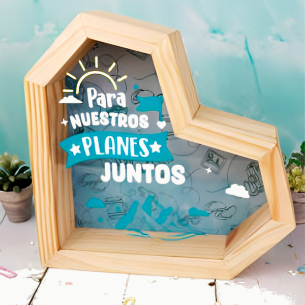 Alcancia Personalizada Corazón Pino